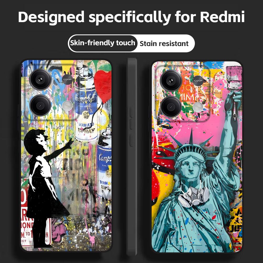 Xiaomi Redmi Note 13 - Banksy Graffiti Art Phone Case For